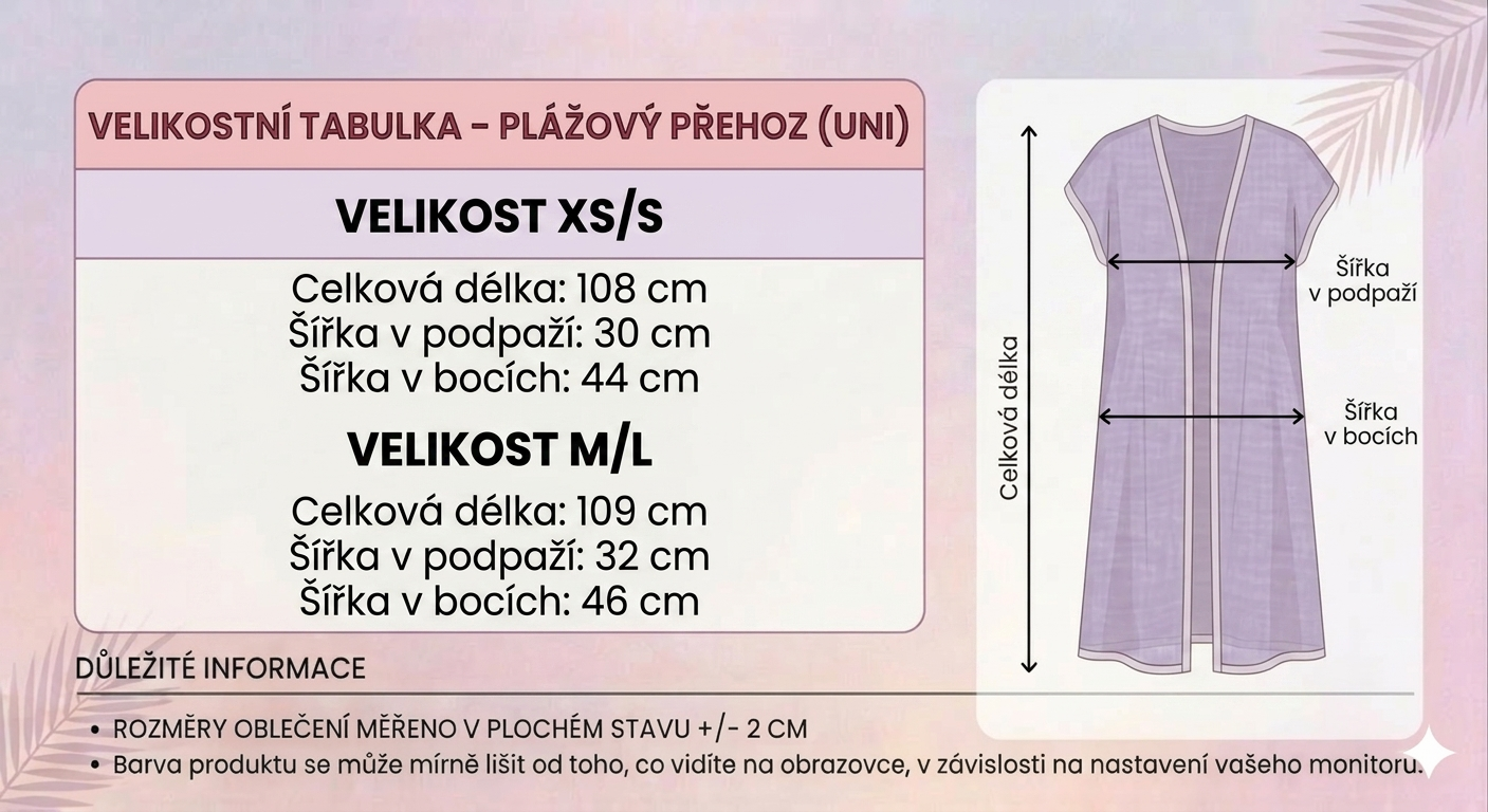 Plážový přehoz - dlouhý